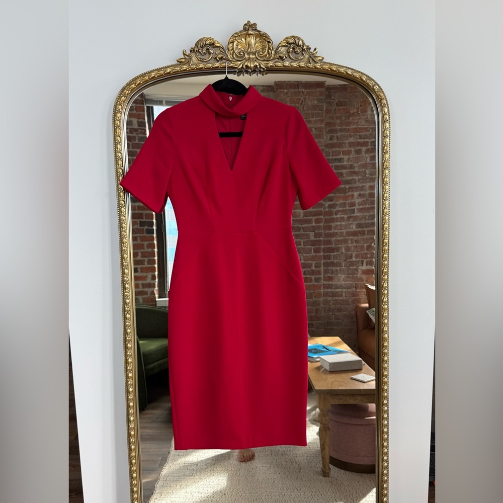 Maggy London Vibrant Red Midi Dress